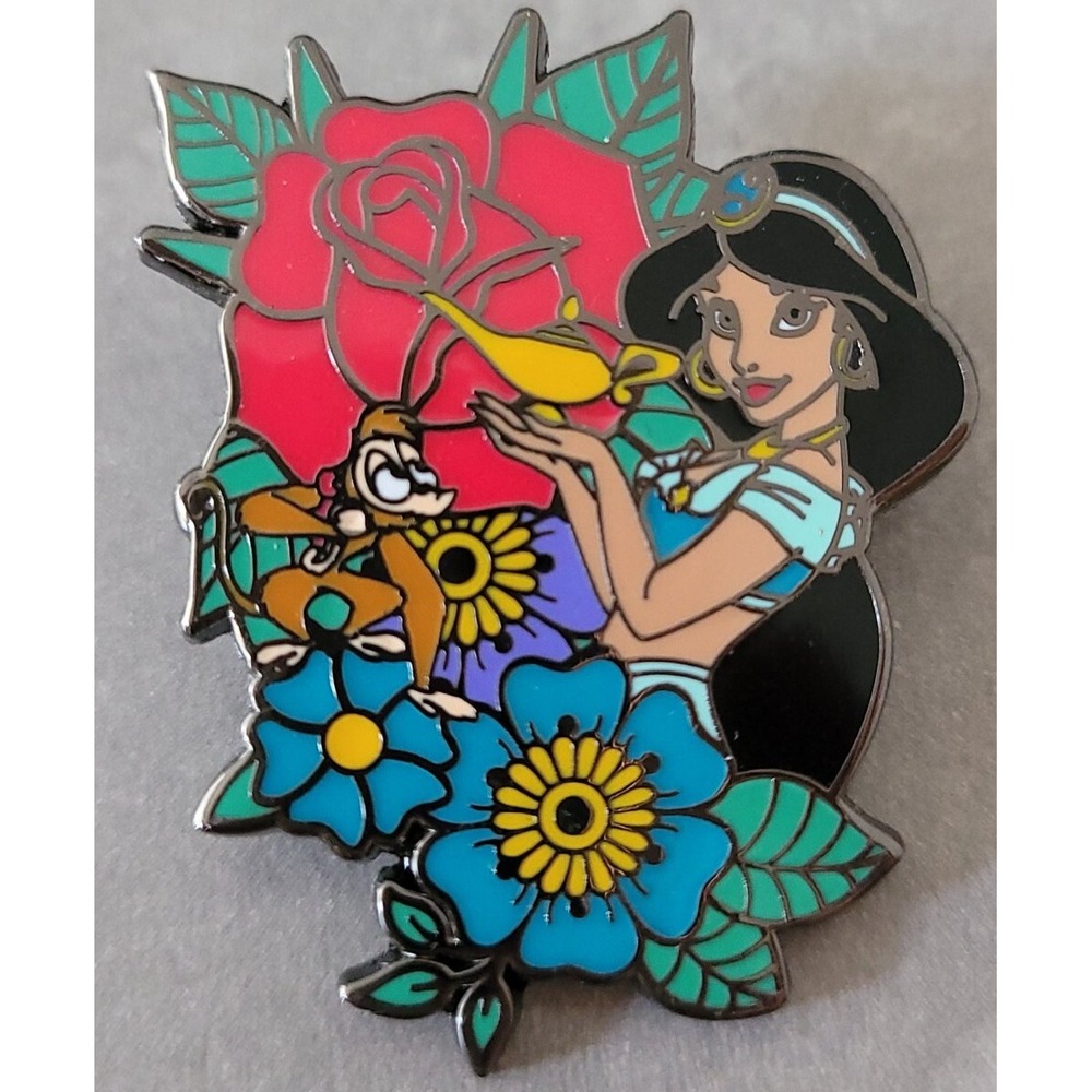 Disney Loungefly Jasmine Princess Flower And Animal Friends Mystery Pin NEW